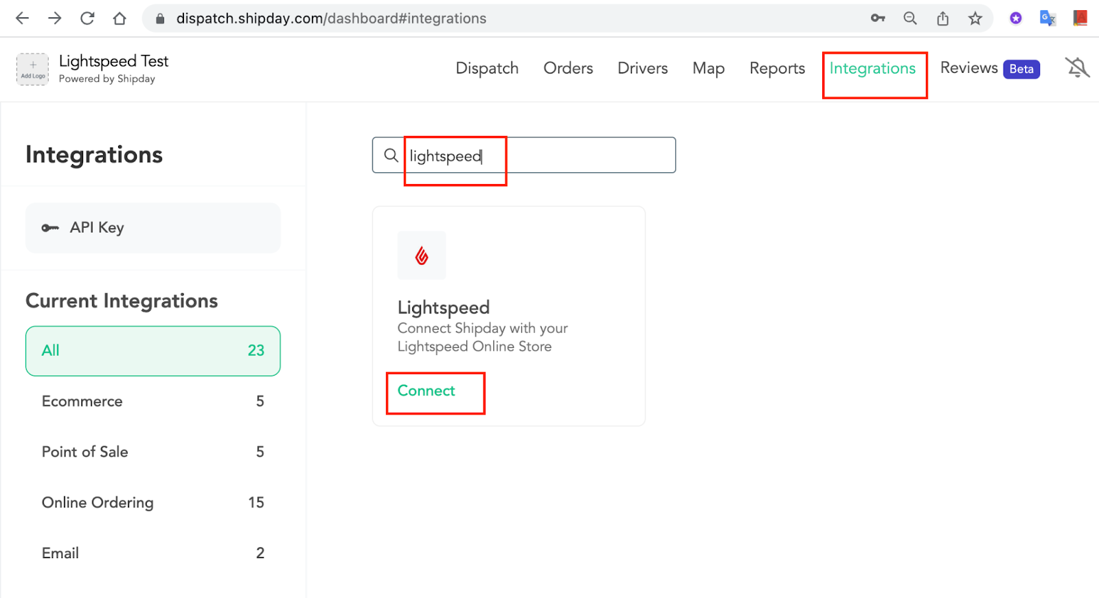 Lightspeed setup step 1
