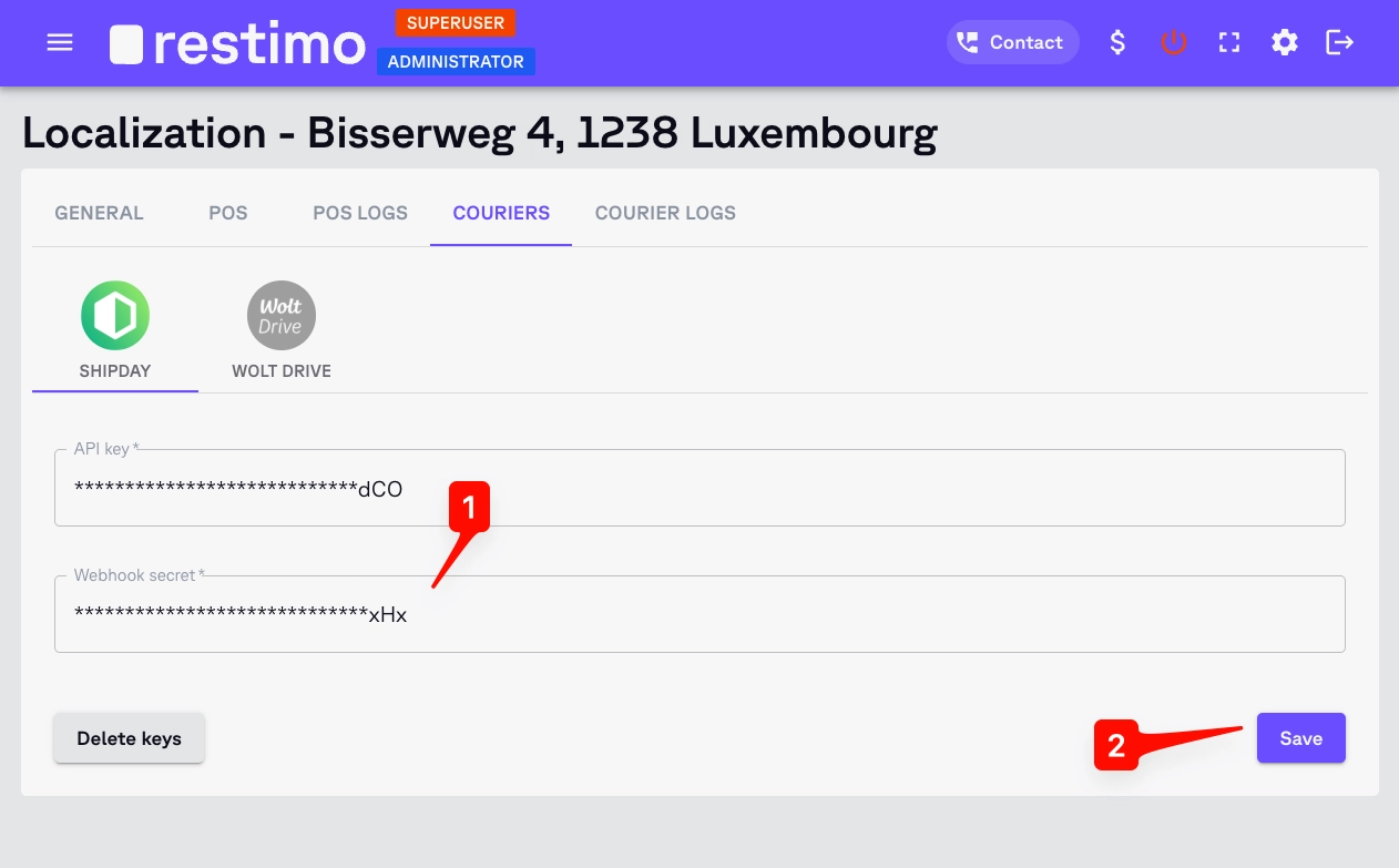 Restimo setup step 13
