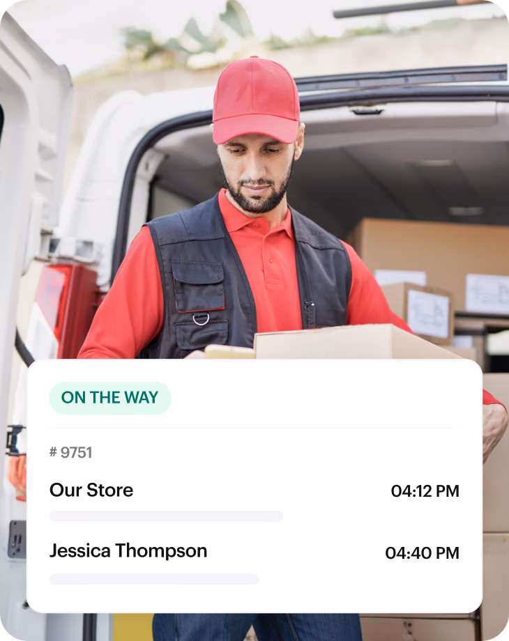 Driver checking an order marked On the way in the Shipday driver app