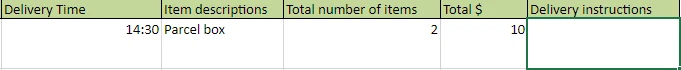 3. Fill in your Excel route planner