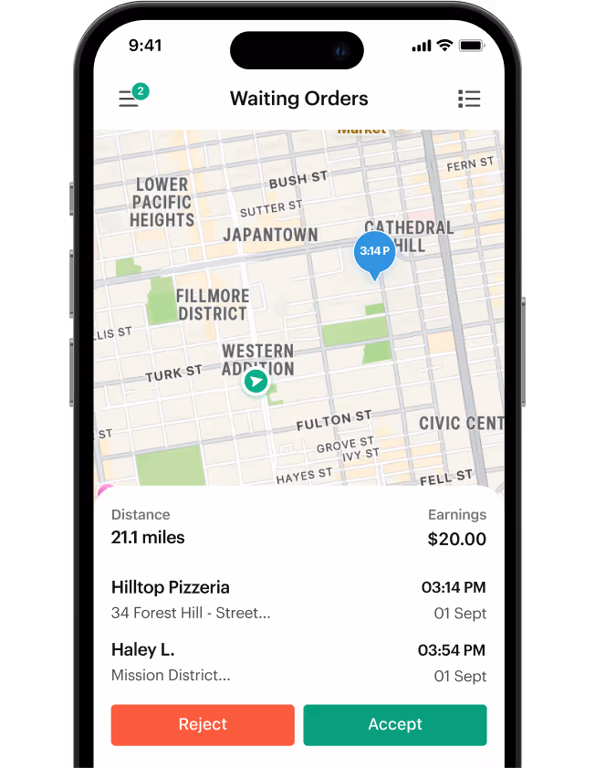 Shipday branded driver app showing order details and proof of delivery