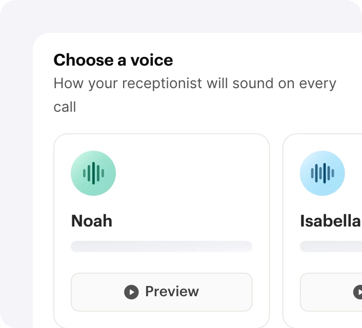Voice picker with the voices Noah and Isabella